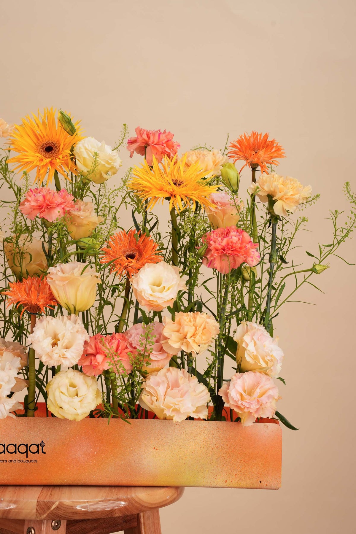 Golden Sunset Floral Tray