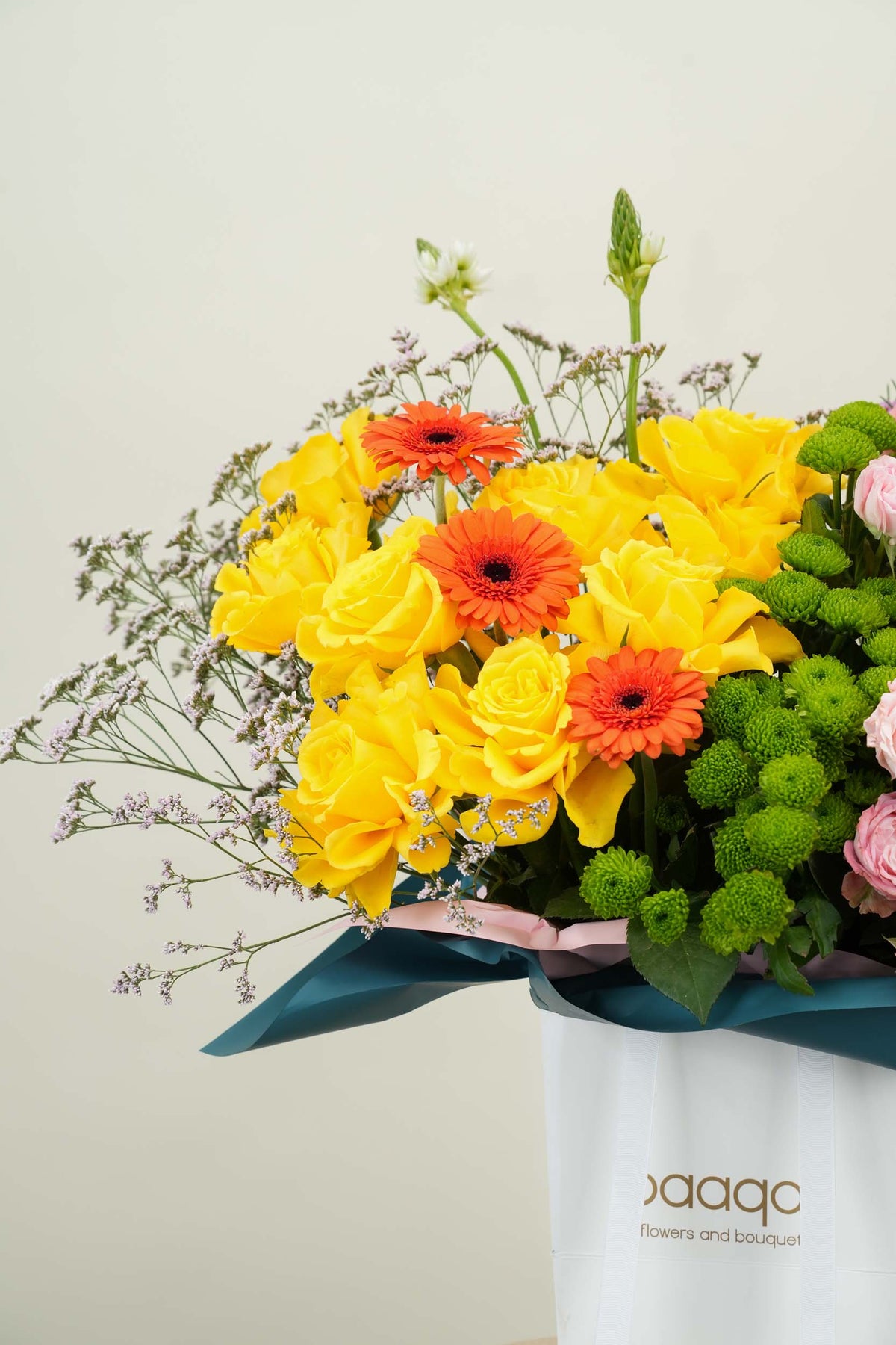 Sunshine & Soft Elegance Floral Bag Arrangement