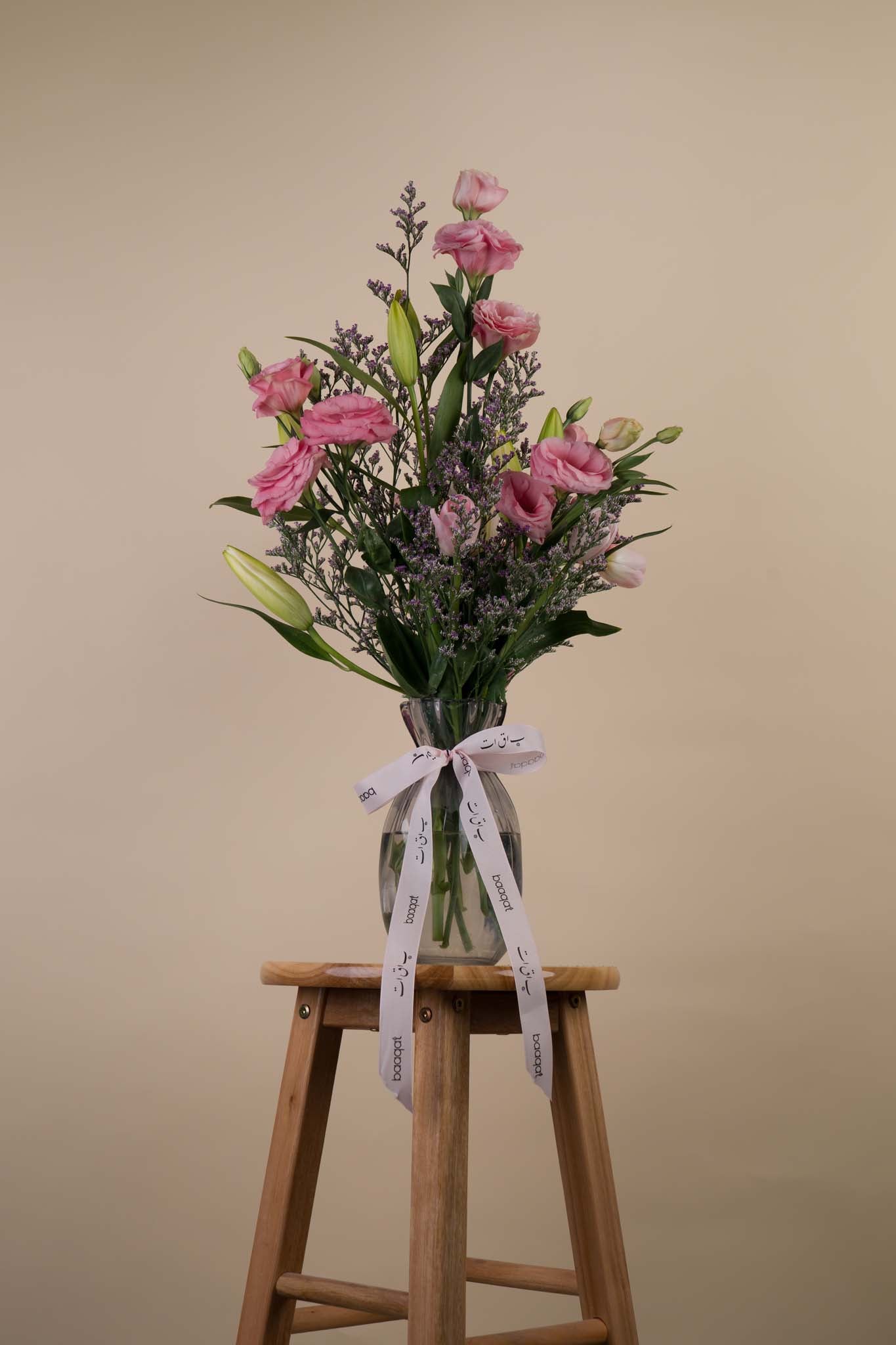 Blush Serenity – Pink Roses & Lilies Vase Arrangement