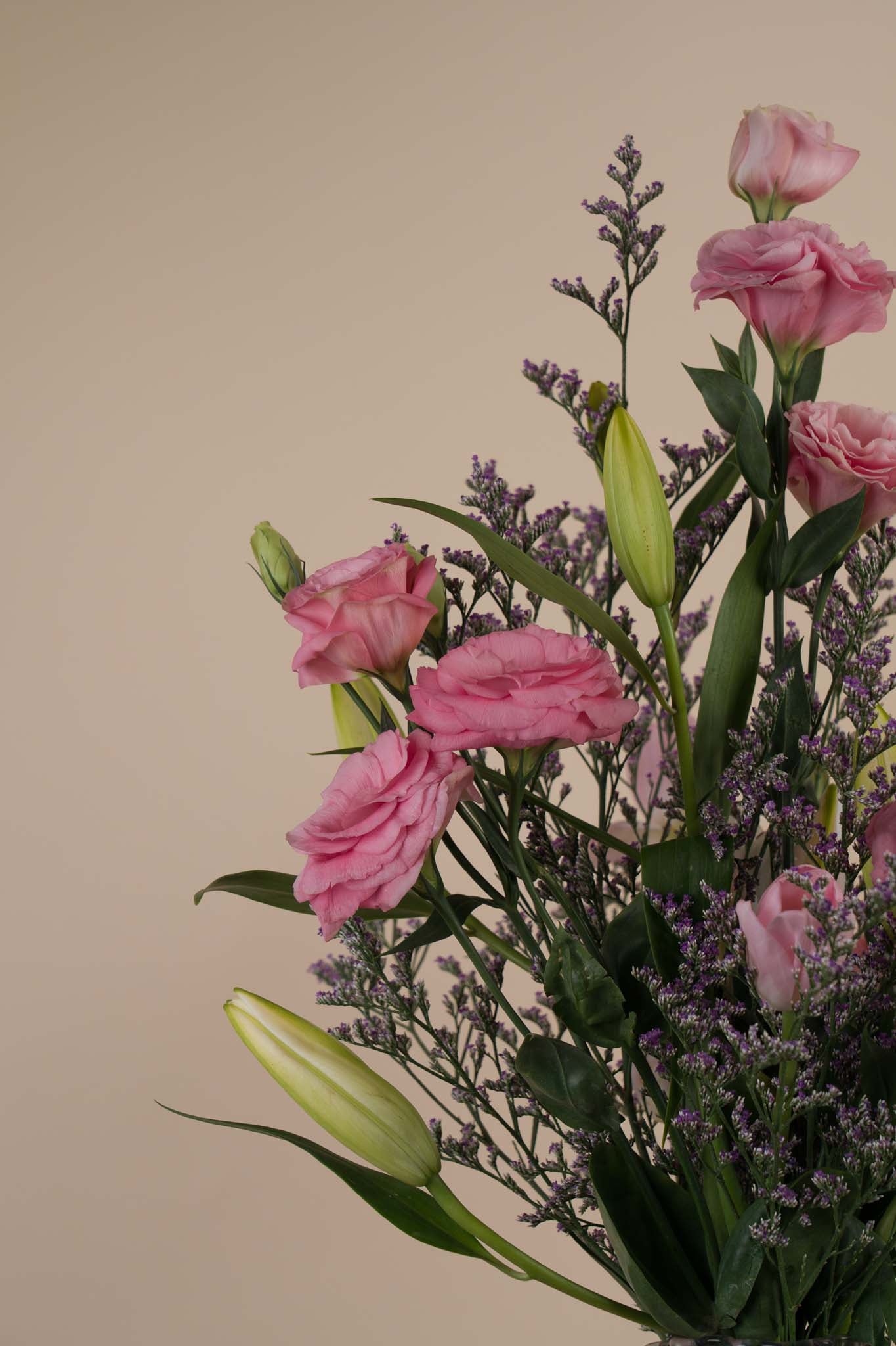 Blush Serenity – Pink Roses & Lilies Vase Arrangement