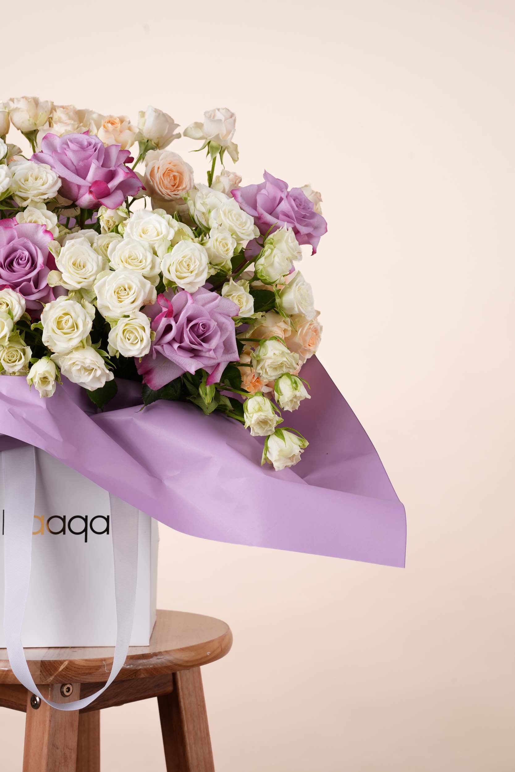 Lavender Elegance Rose Flower Bag