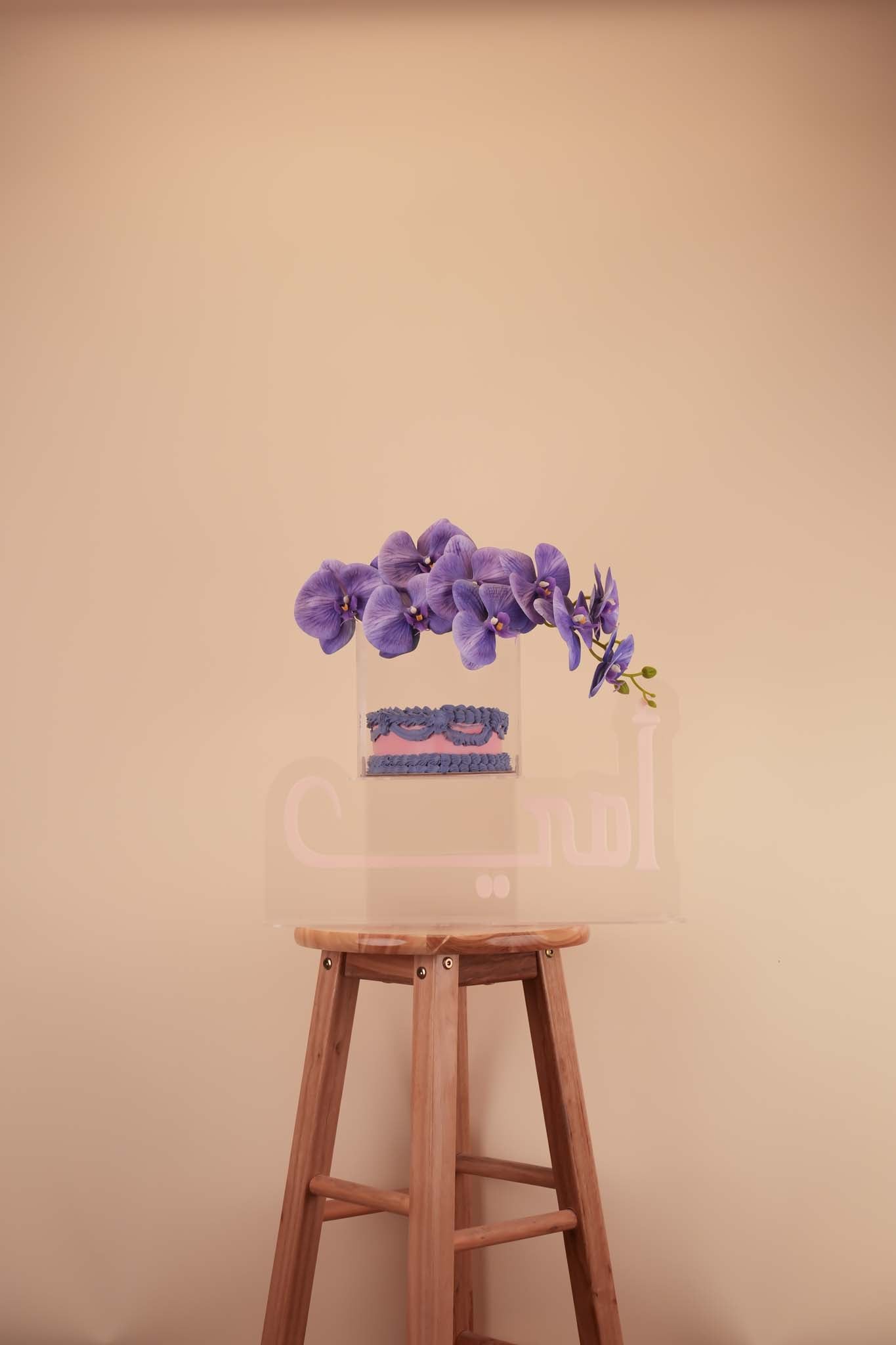 Elegant Purple Orchid Designer Cake