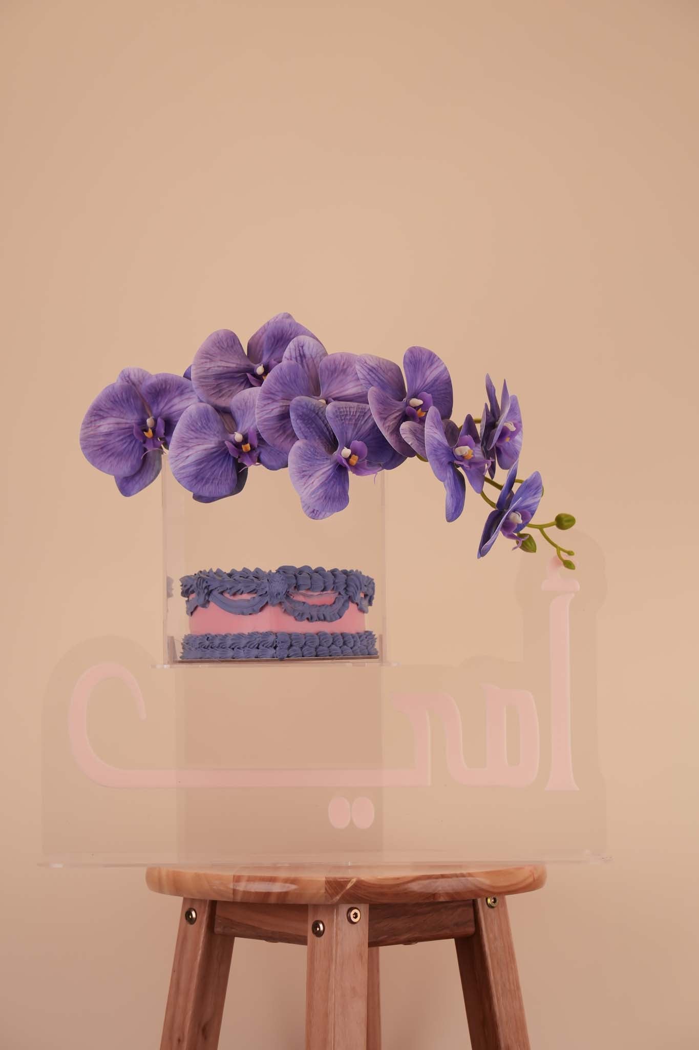Elegant Purple Orchid Designer Cake