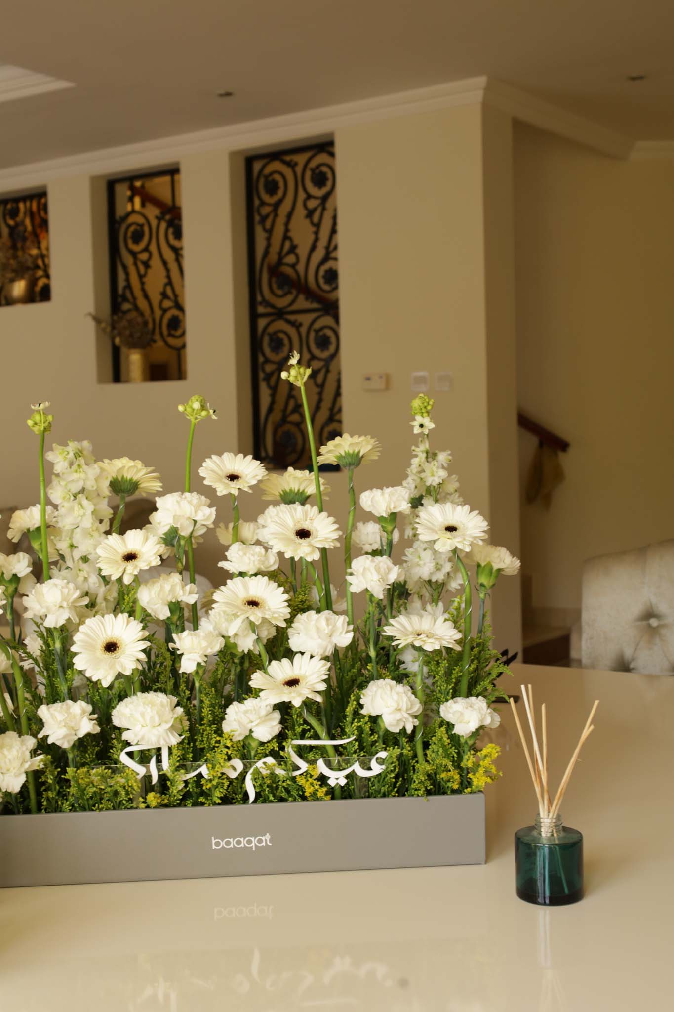 Elegant White Gerbera & Carnation Floral Box Arrangement