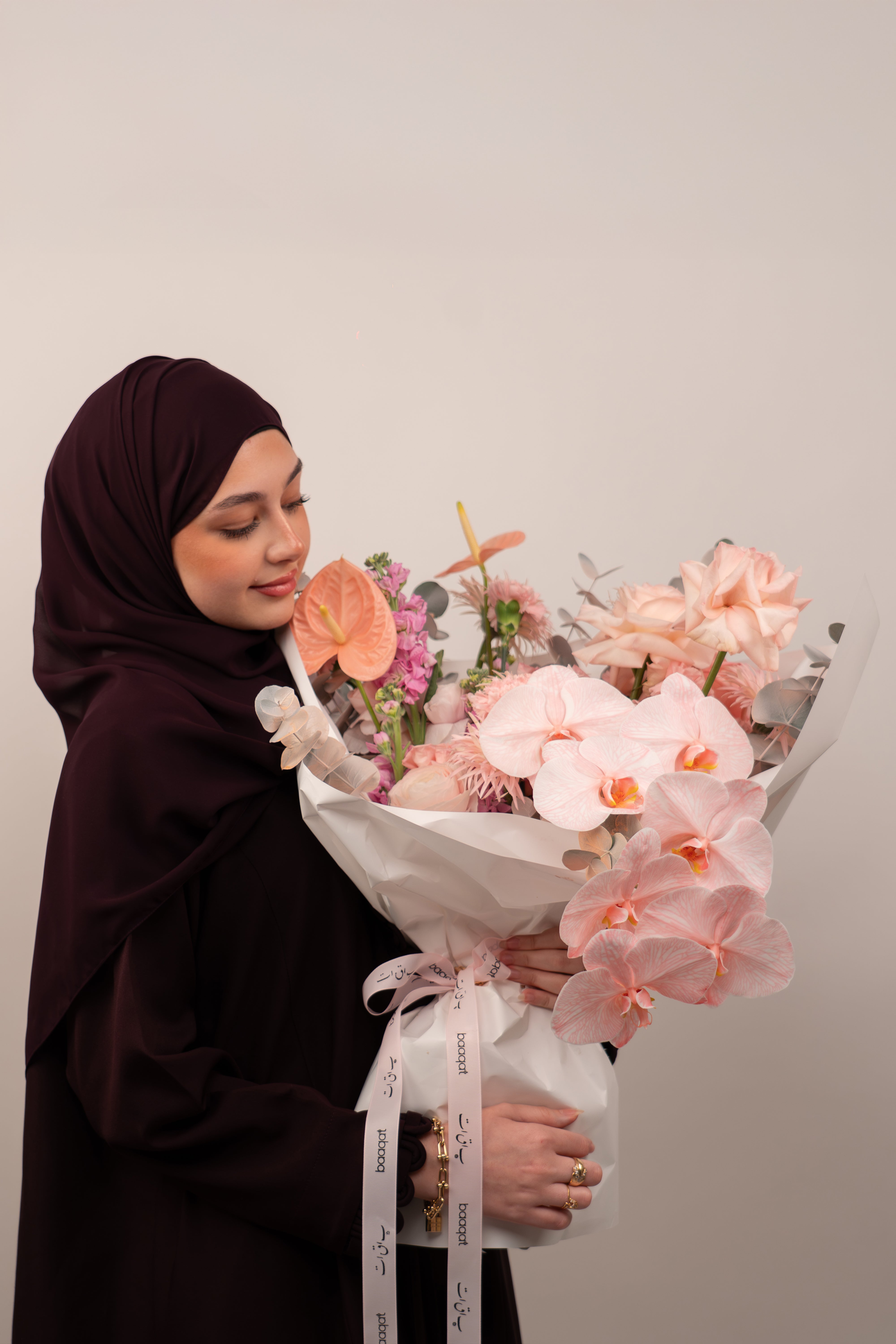 Peach Whisper Orchid Bouquet