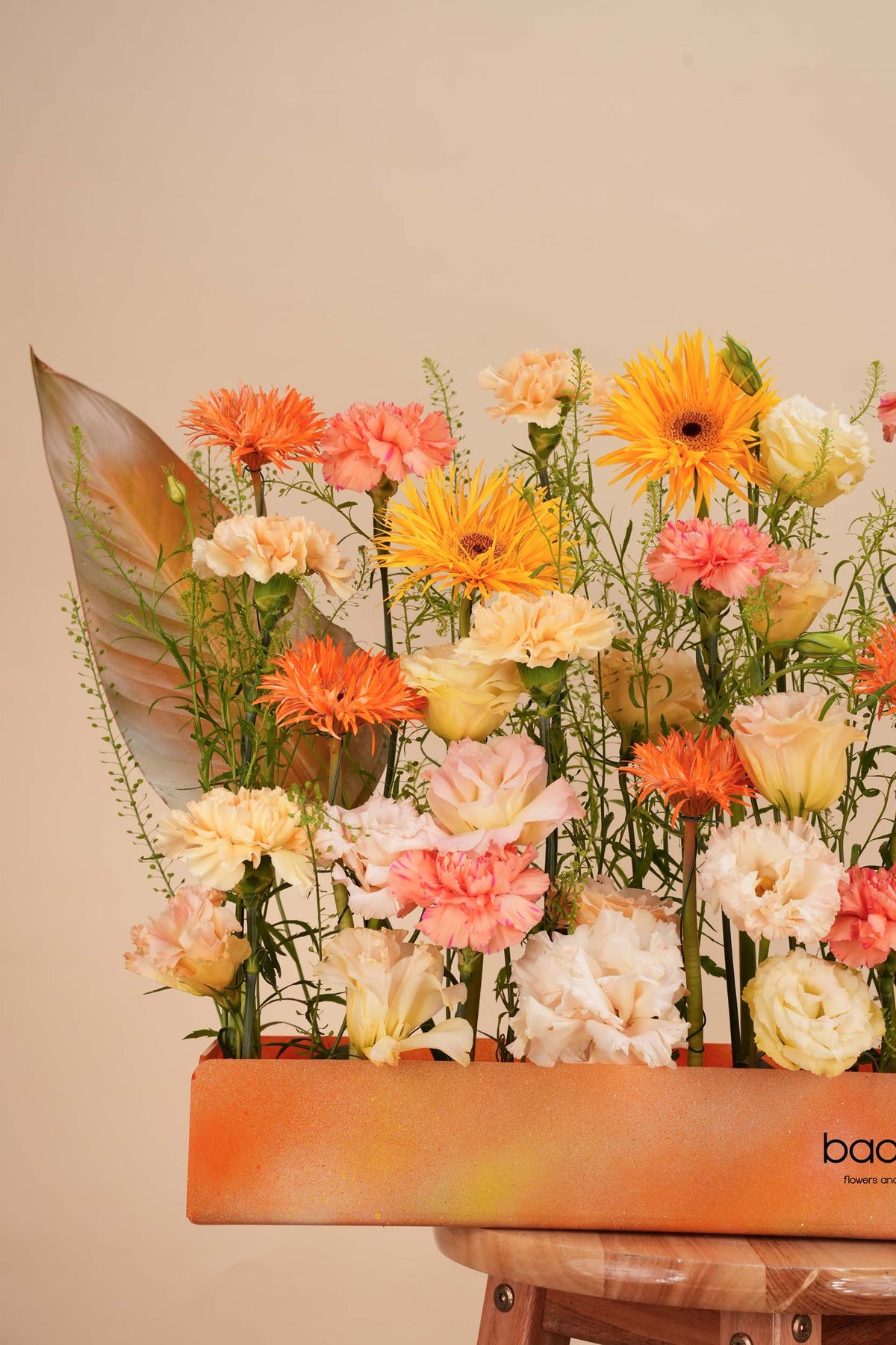 Golden Sunset Floral Tray