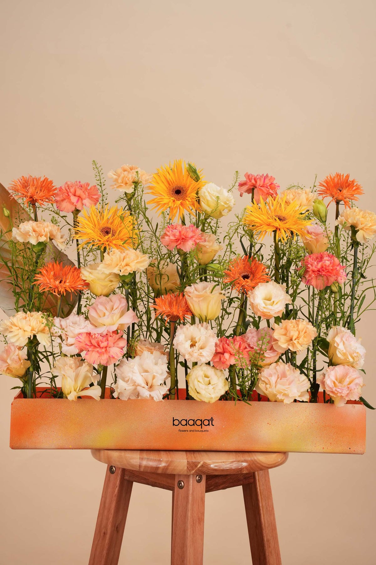 Golden Sunset Floral Tray