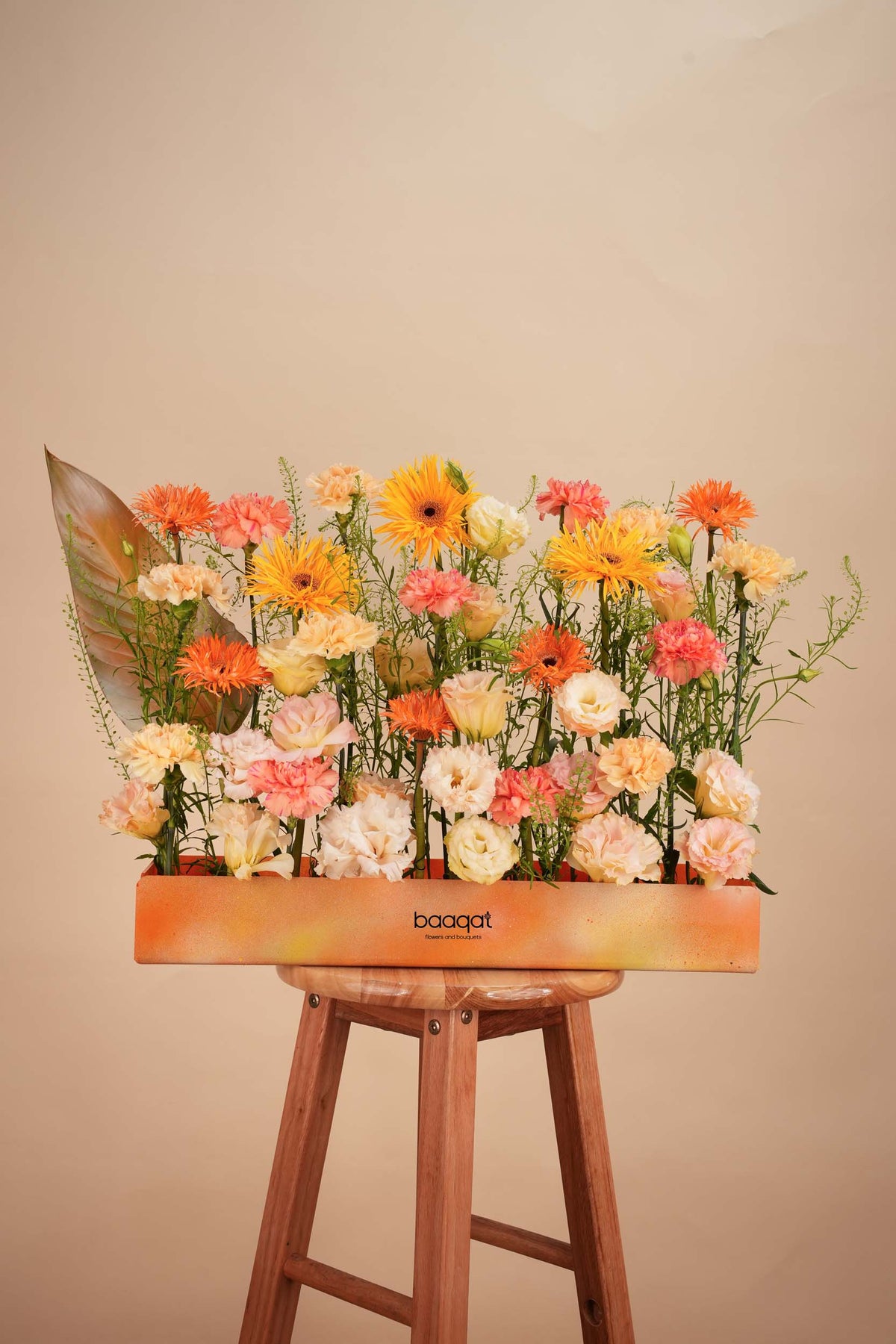 Golden Sunset Floral Tray