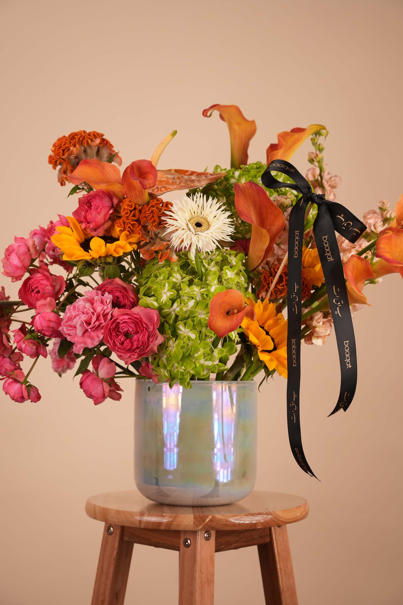 Autumn Bloom Mixed Flower Vase