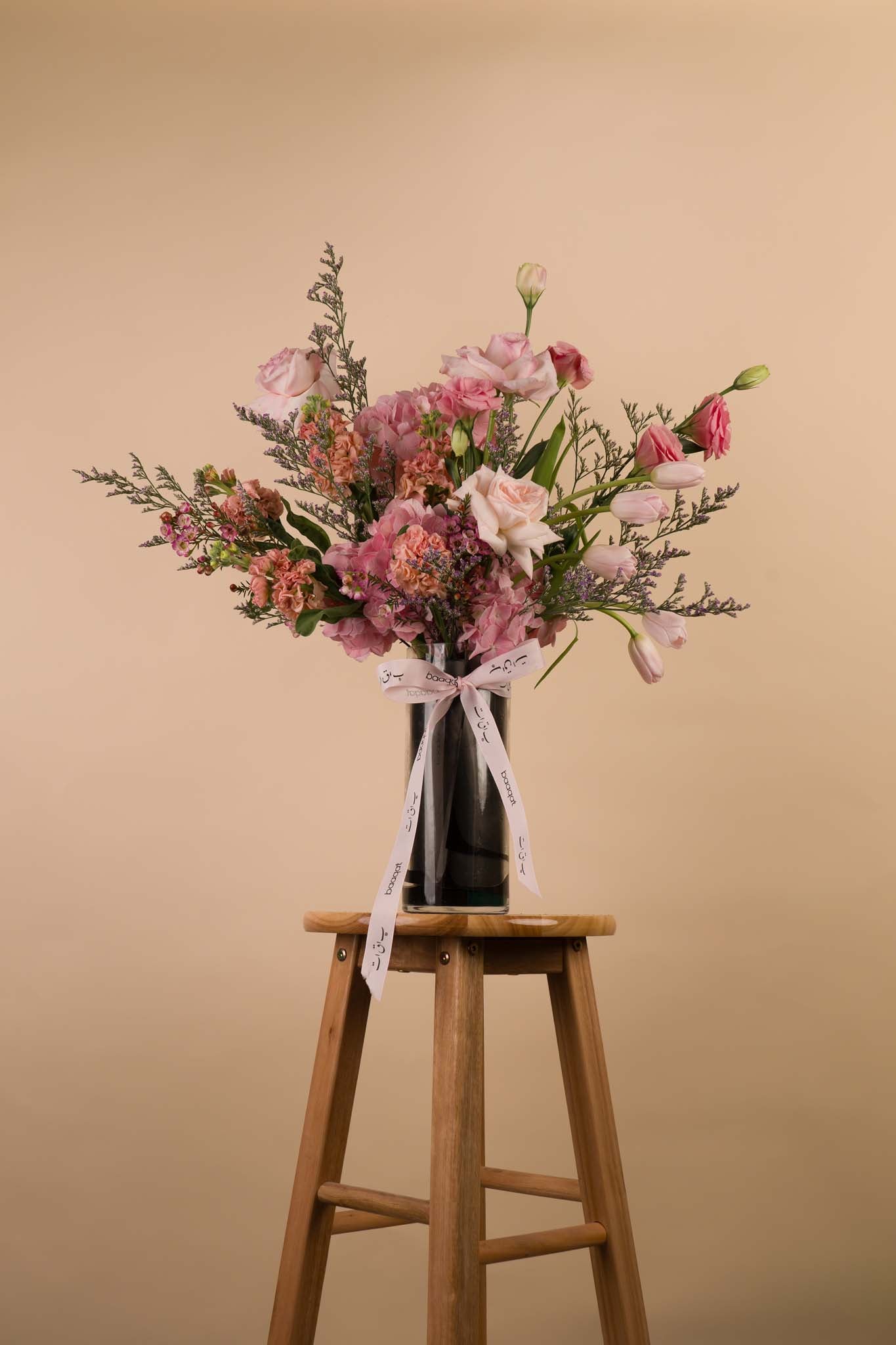 Rose Blush Elegance – Premium Pink Floral Vase Arrangement