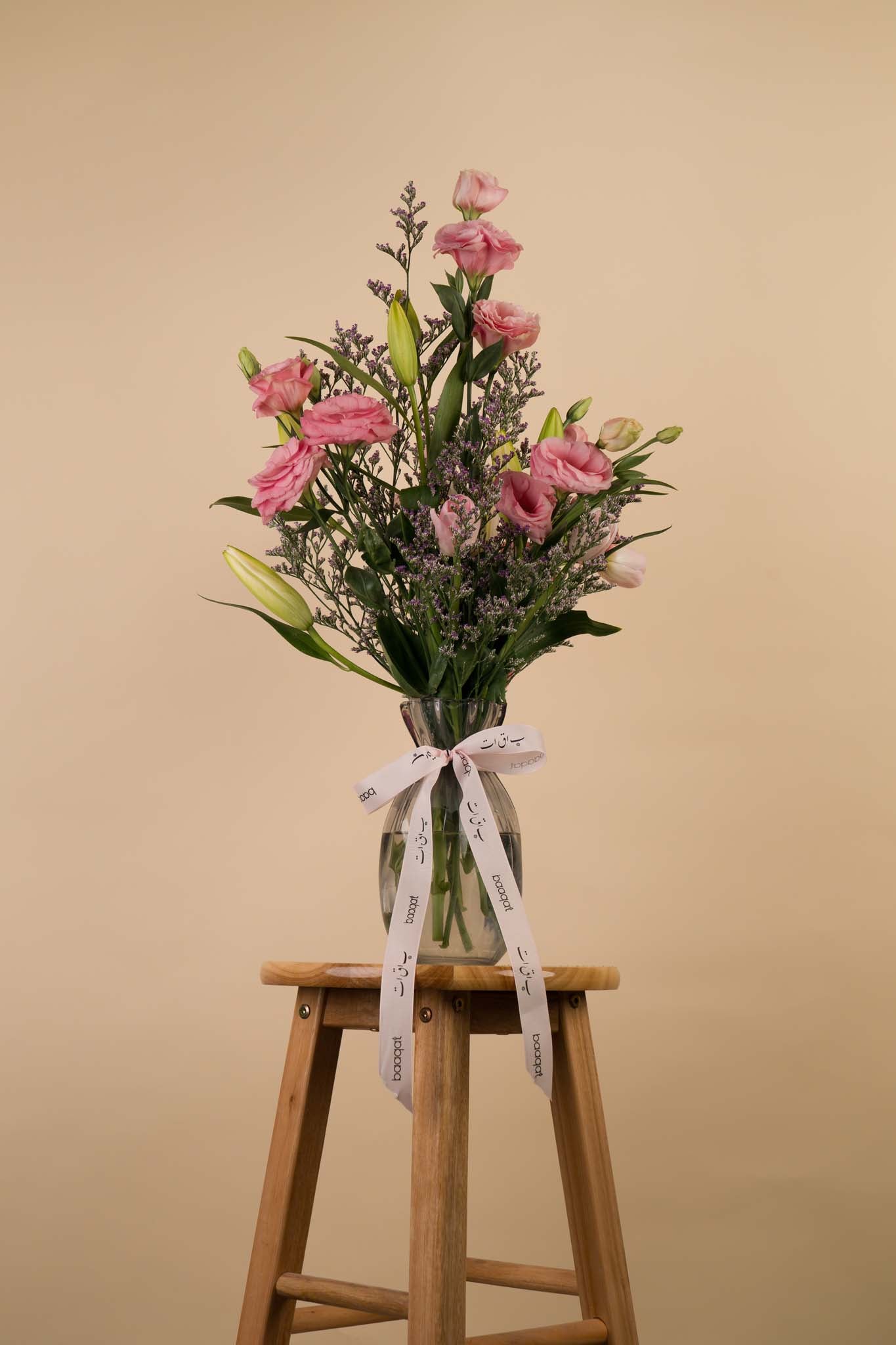 Blush Serenity – Pink Roses & Lilies Vase Arrangement