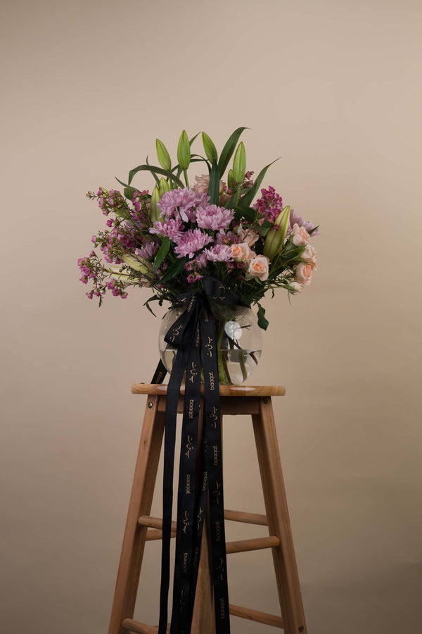 Pastel Elegance Mixed Flower Vase