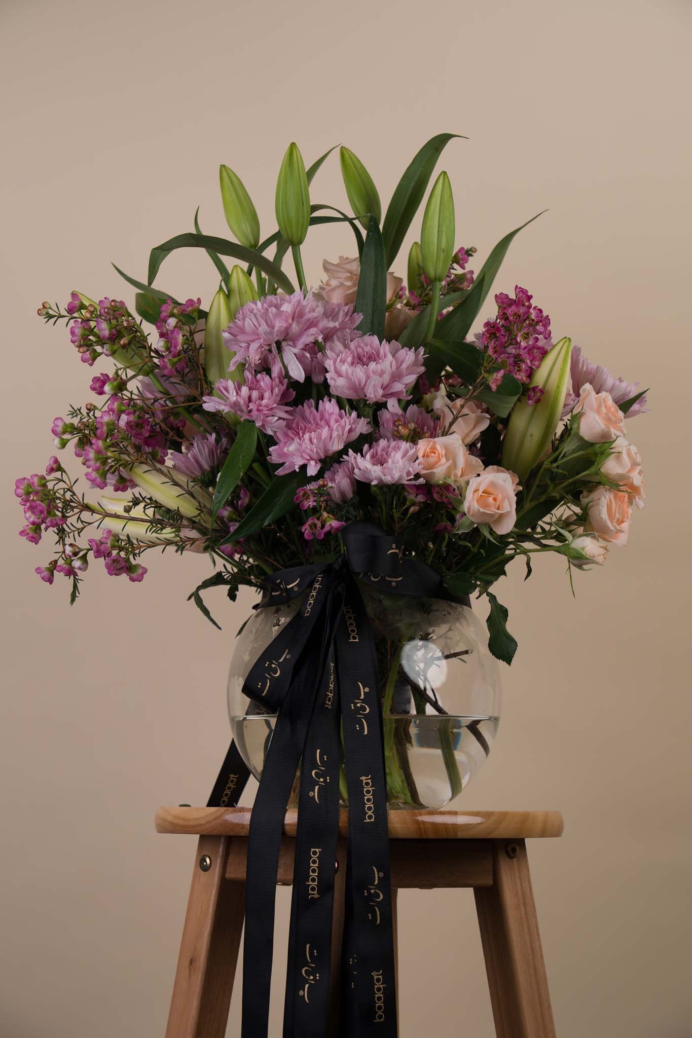 Pastel Elegance Mixed Flower Vase