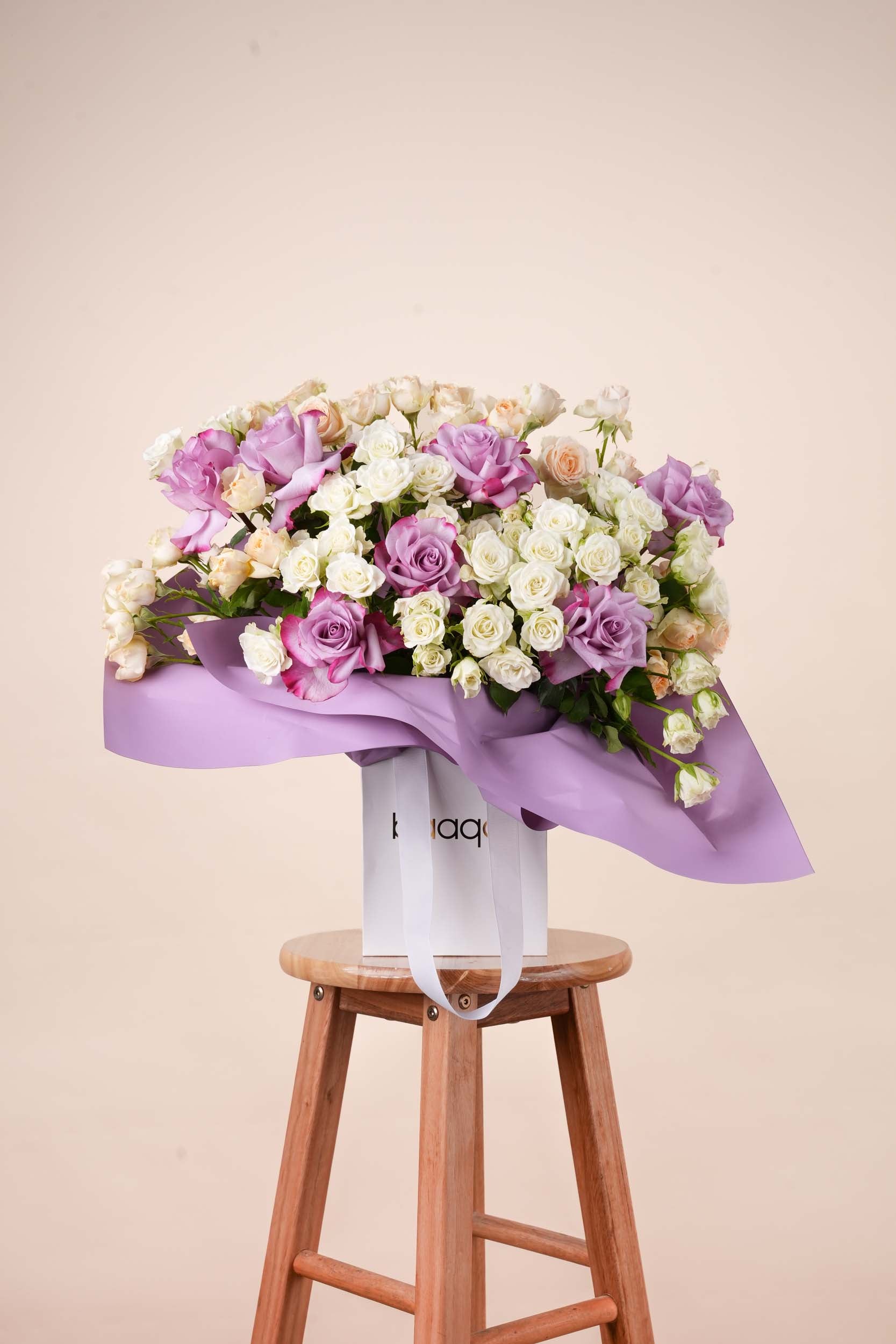 Lavender Elegance Rose Flower Bag
