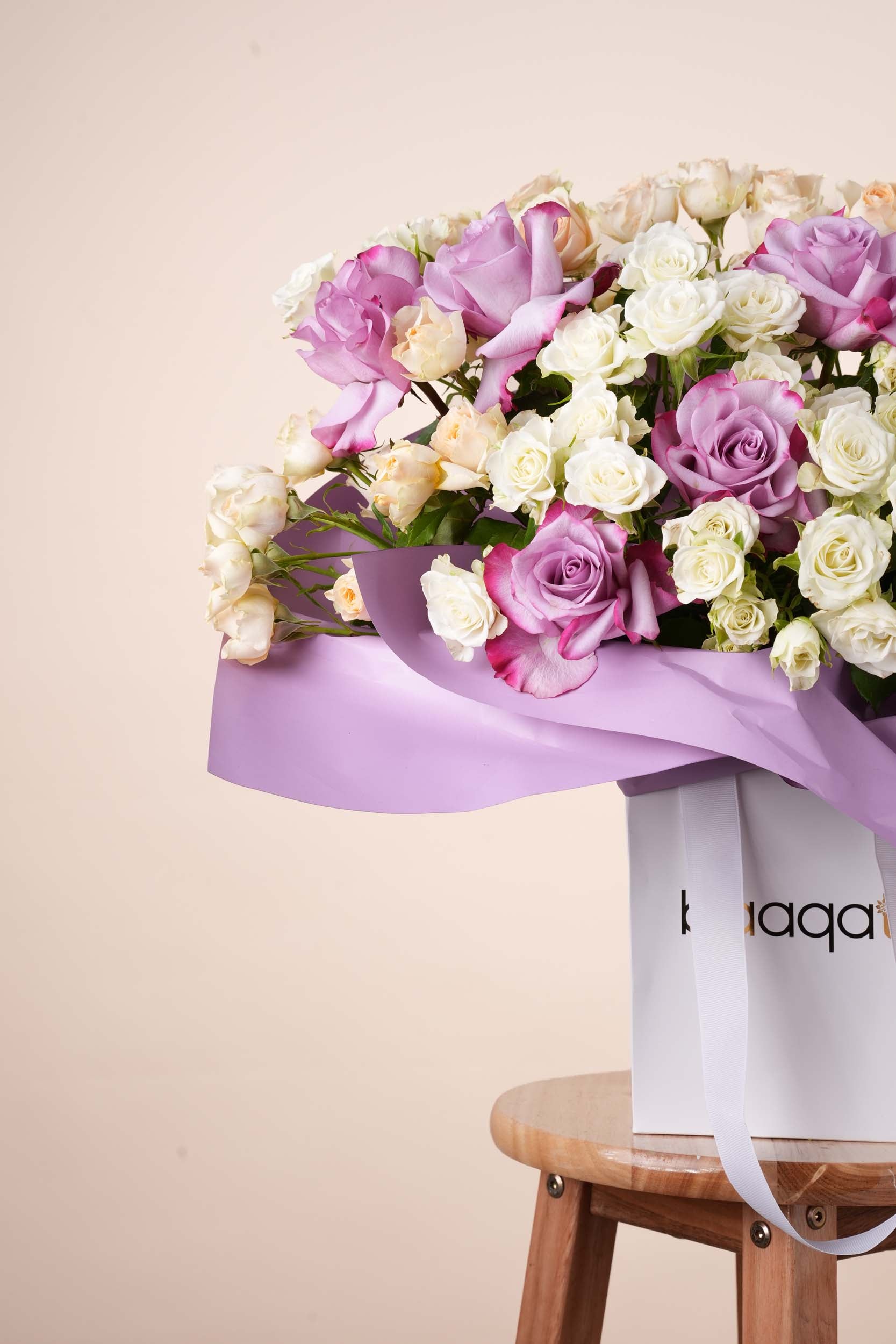 Lavender Elegance Rose Flower Bag