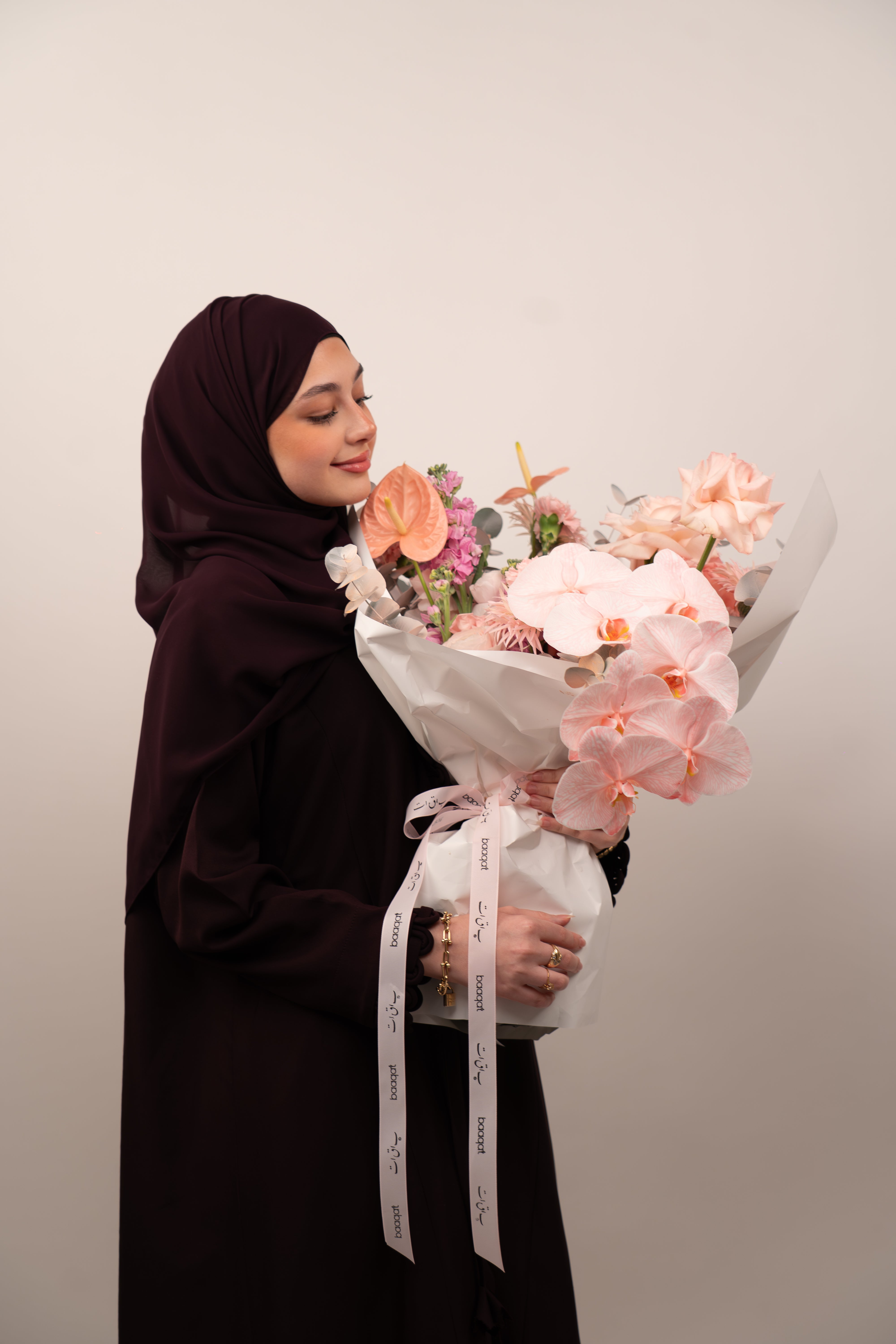 Peach Whisper Orchid Bouquet