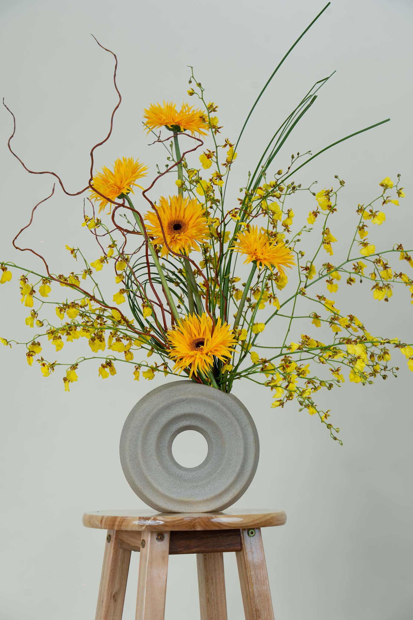 Golden Radiance Floral Sculpture