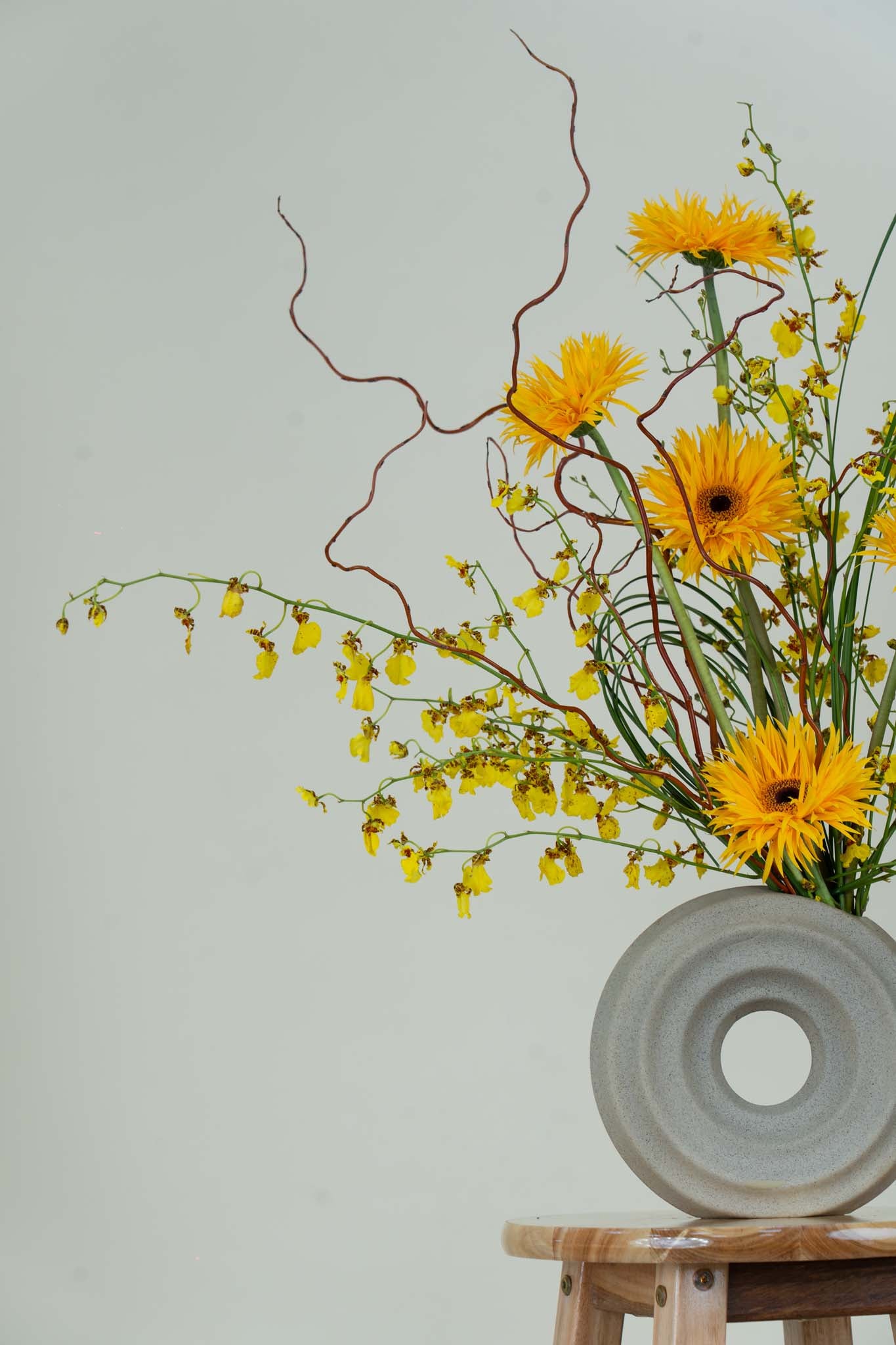 Golden Radiance Floral Sculpture