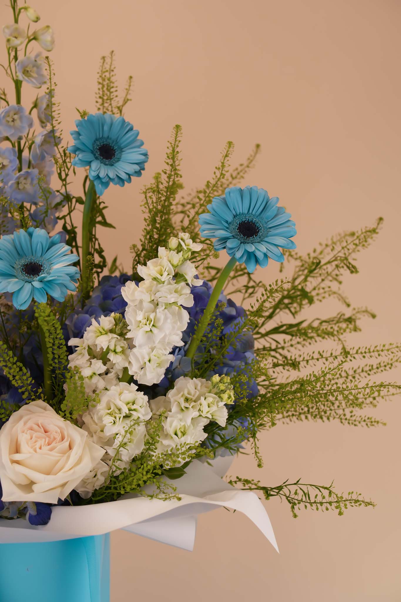 Elegant Blue & White Flower Bouquet