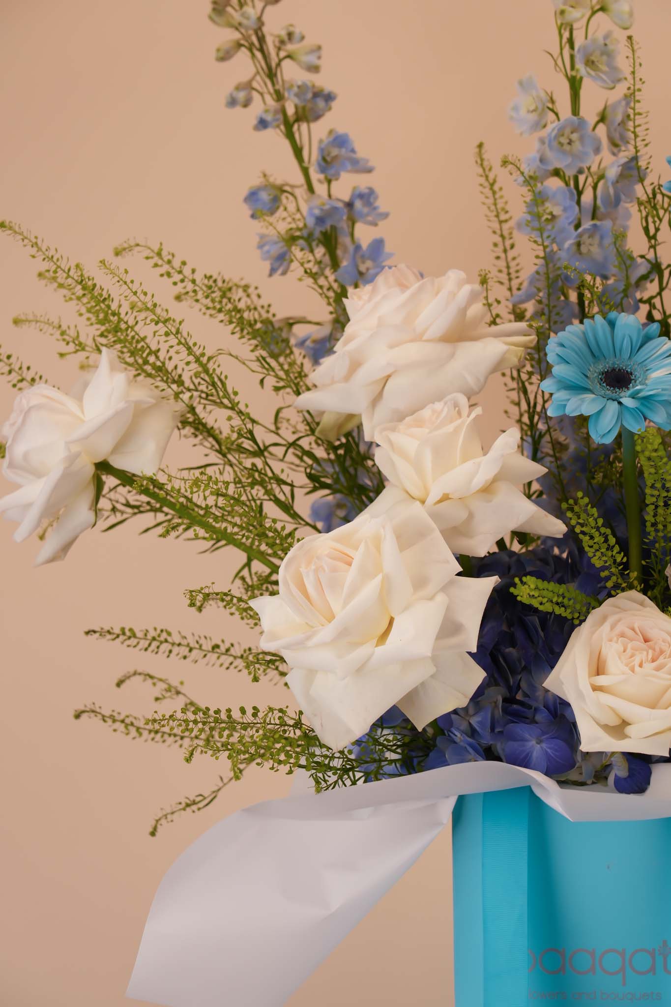 Elegant Blue & White Flower Bouquet