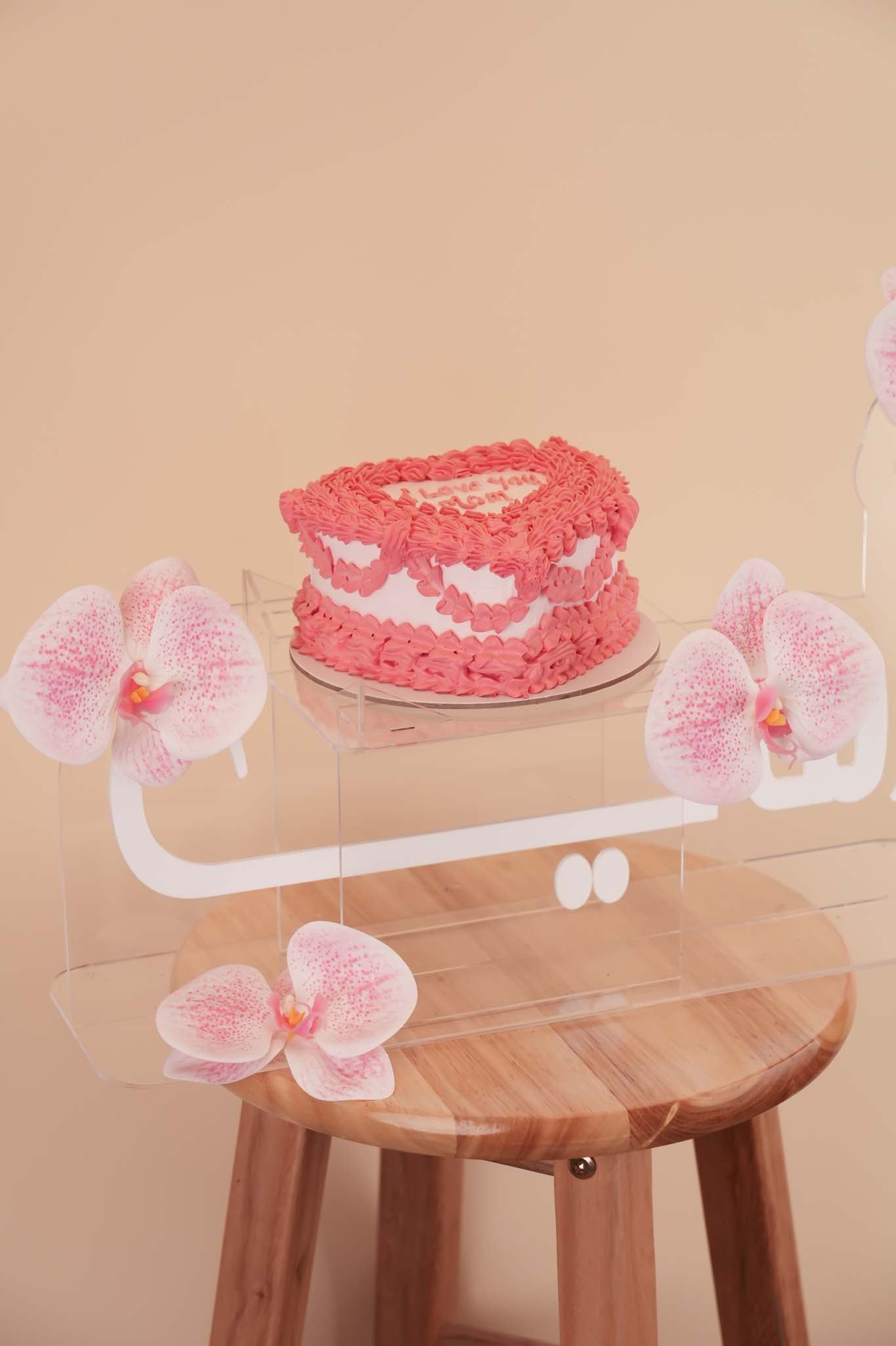 Pink Orchid Elegant Designer Cake