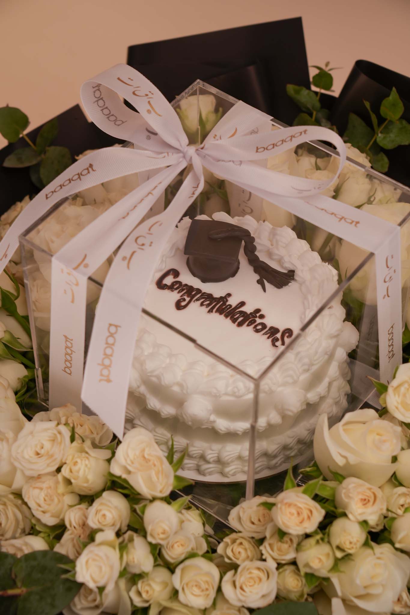 Luxury Graduation Flower Bouquet with Cake