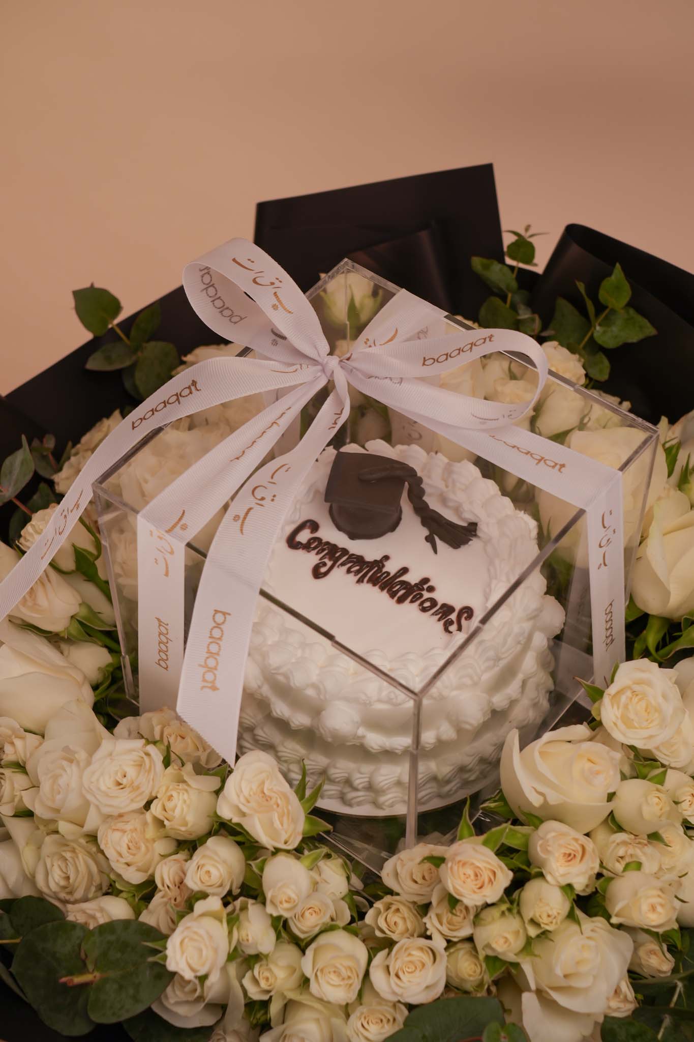 Luxury Graduation Flower Bouquet with Cake