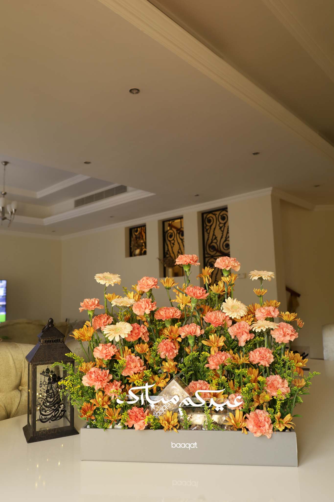 Peach Carnation & Gerbera Luxury Flower Box