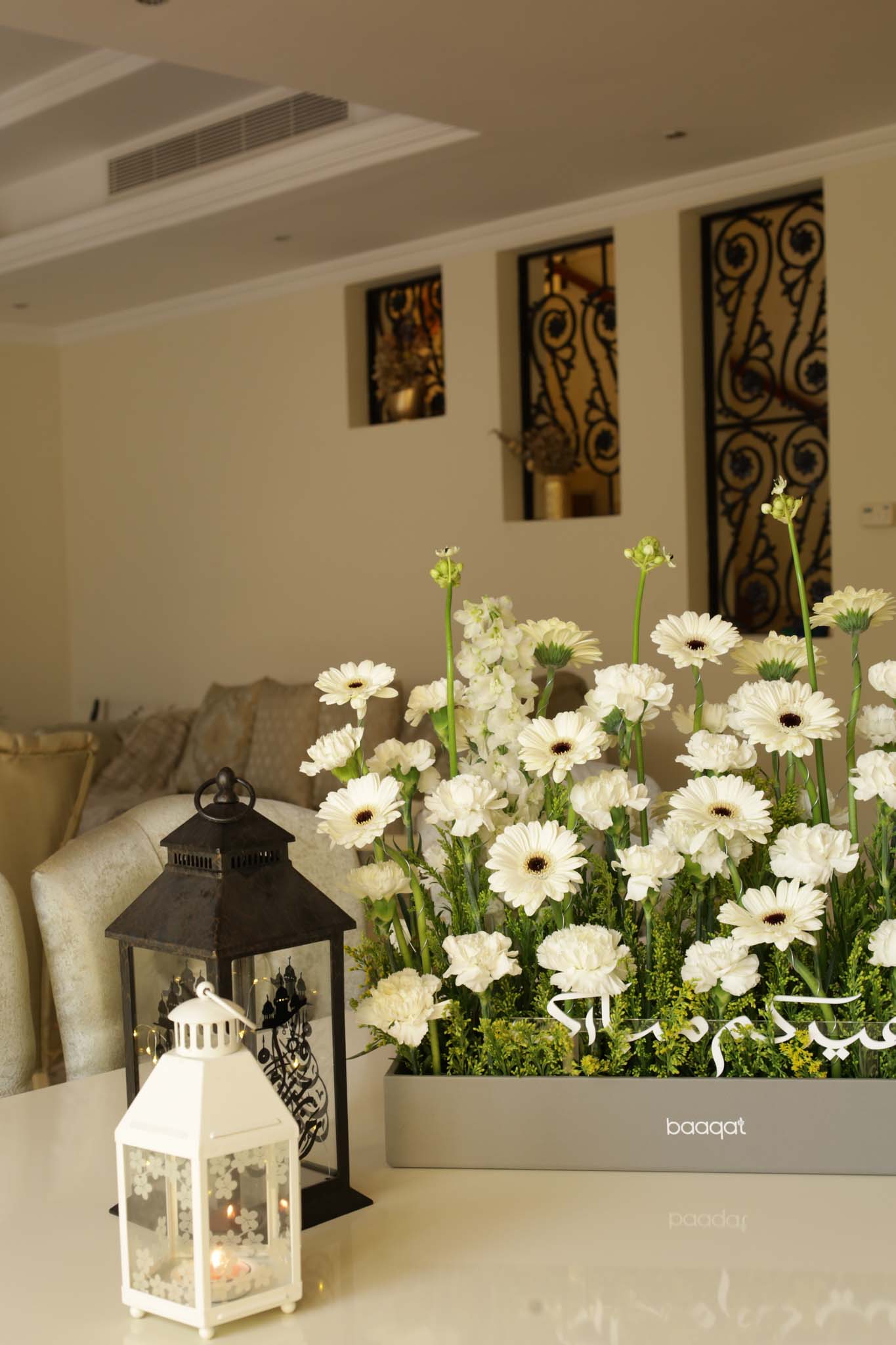 Elegant White Gerbera & Carnation Floral Box Arrangement