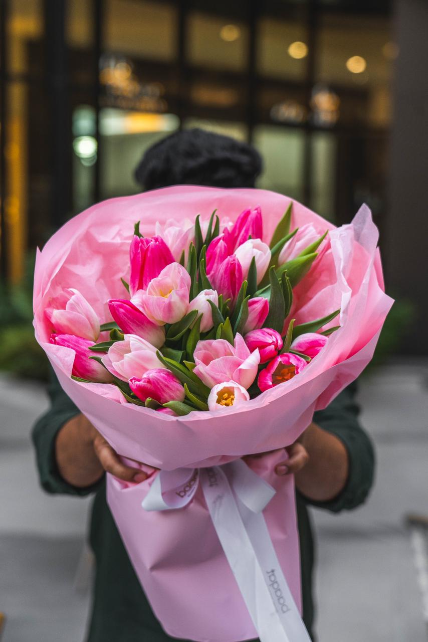 Fuchsia & Blush Tulip Bouquet
